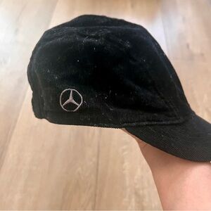 Vintage Women’s New Era Mercedes-Benz Cap Hat Corduroy Black One Size Side Logo